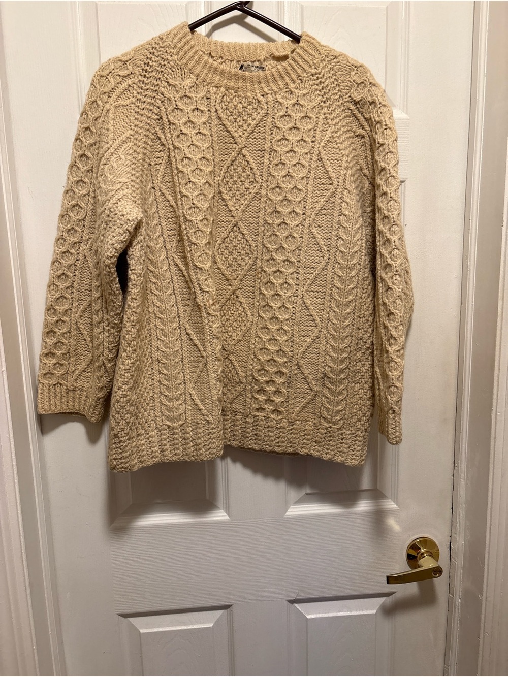 Braided Cable Knit Turtleneck Sweater - Cream